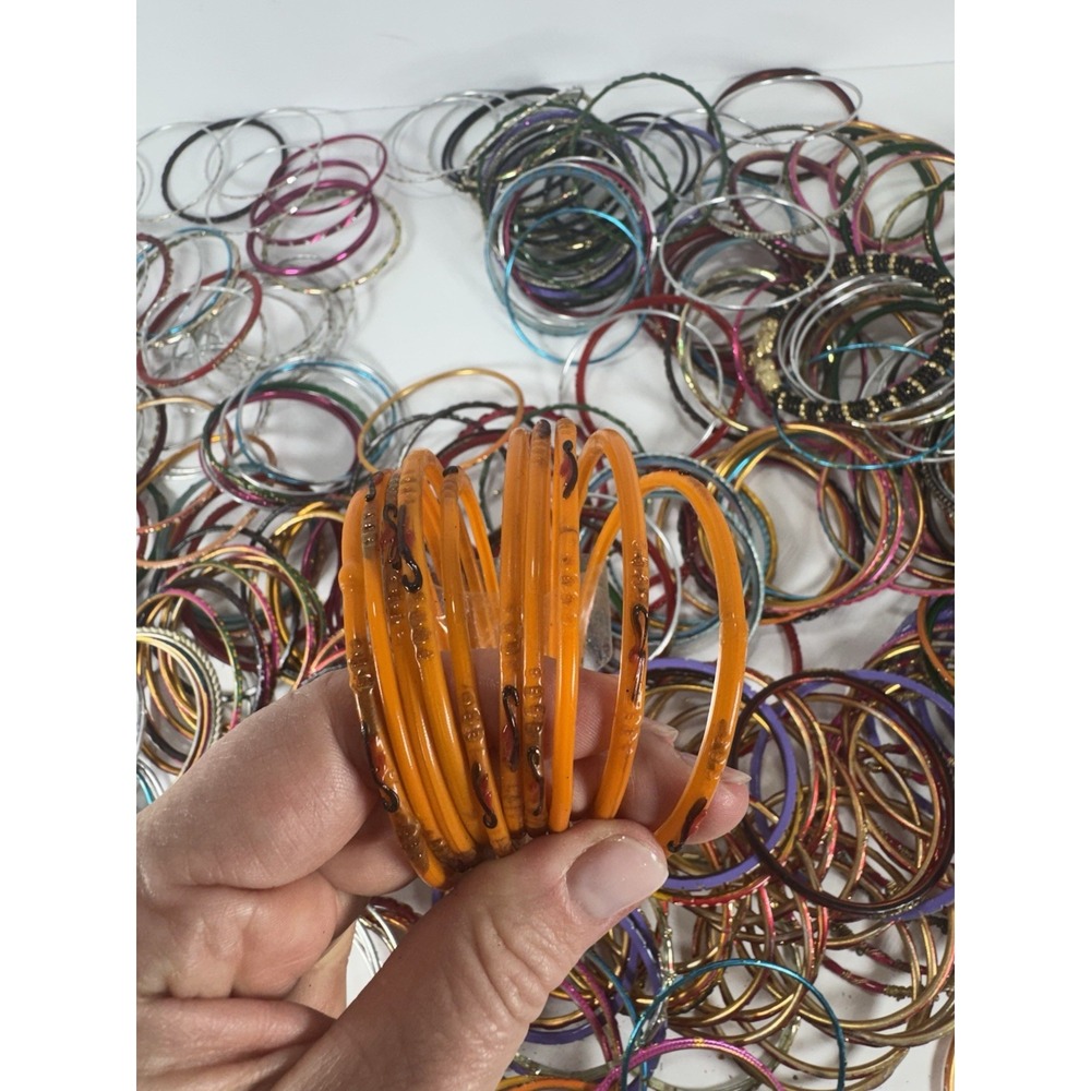 500pc Indian Bollywood Bangle Bracelet Lot Rhinestone Small 2.25-2.625" - Picture 14 of 15